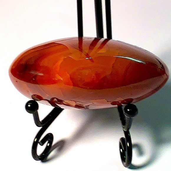 CARNELIAN HEART PUFFED WITH DRUZY QUARTZ - Picture 5 of 9